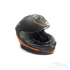 Kask szczękowy z blendą Vcan V271 Fosh Matowy Czarno-Pomarańczowy
