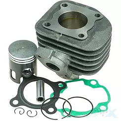 Cylinder kompletny 40.00mm 50cc żeliwo sworzeń 12mm z okienkami i powłoką teflon 1E40QMB/QMA 50 2T AC