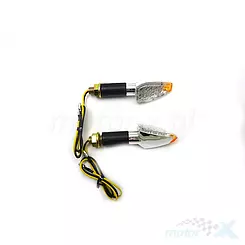 Kierunkowskazy LED, plastikowe, długie ramie, chrom