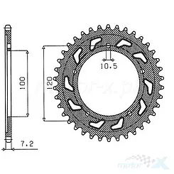 Zębatka tylna 525 44 zębów Sunstar 4363 (JTR702) (JTR713)