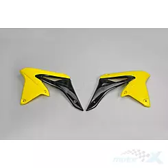 Osłony chłodnicy żółto-czarne UFO Plast Suzuki RMZ 250 10-18
