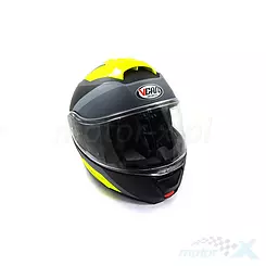Kask szczękowy z blendą Vcan V272 Wave Matowy Czarny-Żółty Neon