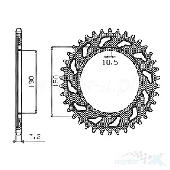 Zębatka tylna 525 Sunstar 4598 (JTR300) [różna ilość zębów]