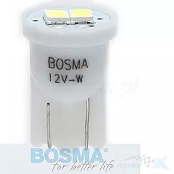 Żarówka W5W W2.1x9.5d 12V 2xLED SMD3528 T10 biała Bosma Blister