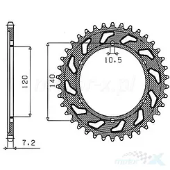 Zębatka tylna 525 46 zębów Sunstar (JTR498)