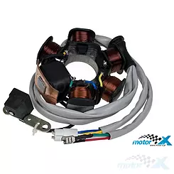 Stator iskrownik, stojan alternatora, 6 cewek, Gilera / Piaggio (stary typ do 1998)
