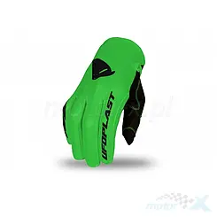 Rękawice motocyklowe offroad, zielone fluo, UFO Plast Skill Radial