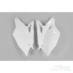 Osłony tylne górne komplet białe UFO Plast Kawasaki KXF 250 / 450 17-