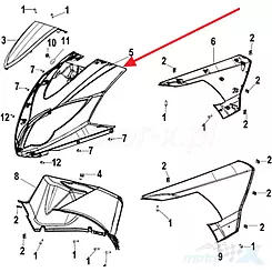 Osłona przednia górna czarna B2 Keeway Fact Evo 65301B59008Z