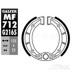 Szczęki hamulcowe 125x25mm Galfer MF712
