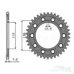 Zębatka tylna 525 47 zęby Sunstar (JTR1304)