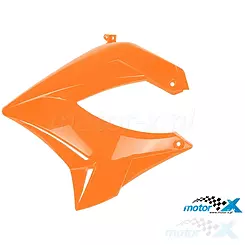 Osłona chłodnicy TNT, lewa, pomarańczowa, Derbi Senda R, Senda SM 00-09 / Gilera RCR, SMT 04-05