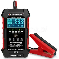 Ładowarka do wszystkich typów akumulatora, do naprawy, Konnwei RC-10, 12V 10A / 24V 5A