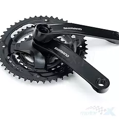 Korba rowerowa, prawa + lewa, 170mm, 48x38x28 zębów, 6/7/8 speed, czarna, bez osłony, Shimano FC-TY501