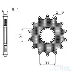 Zębatka przednia 530 18 zębów 24 / 28.7mm Sunstar (JTF517)