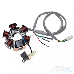 Stator iskrownik, stojan alternatora, 6 cewek, WM Motor, Piaggio 830294 (stary typ do 1998)