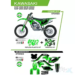 Zestaw osłon nadwozia zielony fluo UFO Plast Kawasaki KXF 250 / 450