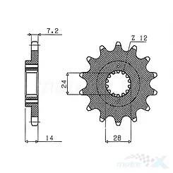 Zębatka przednia 525 16 zębów Sunstar 420 (JTF314)