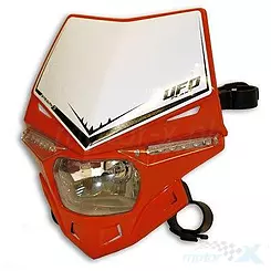 Lampa uniwersalna przednia z kierunkami LED, homologowna, czerwona, UFO Plast STEALTH PF01715070