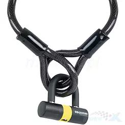 Linka stalowa 15mm, 2 metry, zestaw z mini kłódką, Oxford Loop Lock15 Cable Lock+Mini Shackle