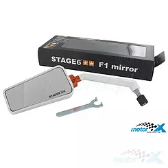 Lusterko Stage6 F1 Style M8, lewe, białe