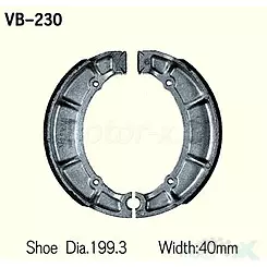 Szczęki hamulcowe 200x40mm Vesrah VB-230