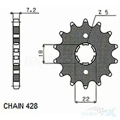 Zębatka przednia Sunstar SUNF213  15 zębów