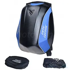 Plecak motocyklowy, półsztywny, wzór carbon i materiał Oxford, Moto Centric Blue
