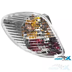 Lampa tylna z kierunkowskazem, lewa, biała, Piaggio X9 125-500 / X9 Evolution 125-500 (E)