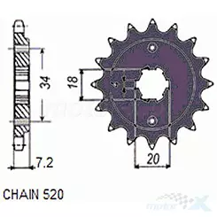 Zębatka przednia Sunstar  SUNF390  14 zębów