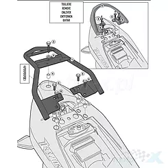Stelaż kufra centralnego Kappa Suzuki INAZUMA 250 bez płyty