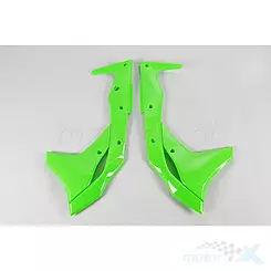 Osłony chłodnicy zielone fluo UFO Plast  Kawasaki KXF 250 