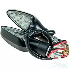 Kierunkowskazy M8 LED czarne biały klosz