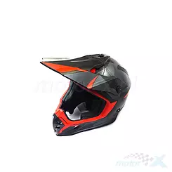 Kask motocyklowy Offroad, Enduro, ATV, Vcan V332 XR-7 Pro Czarno-Czarwony