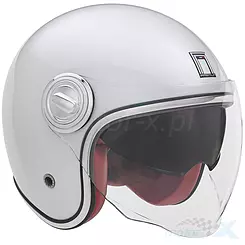 Kask otwarty Jet z blendą Nox PREMIUM Heritage Perłowy Biały