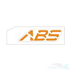 Naklejka "abs" na błotnik przód pomarańczowa lewa Zontes GK 125