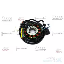 Stator iskrownik, stojan alternatora, 12 cewek, 2x kostka 2/3 piny, Junak 121 FL / RZ 125 / Racer 125