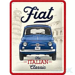 Tablica, plakat 15x20 cm, tłoczona blacha, fiat 500 classic 26278