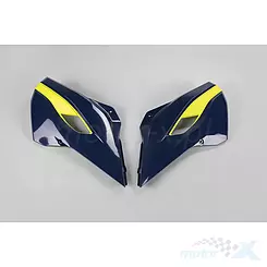Osłony chłodnicy niebiesko-żółte UFO Plast Husqvarna TC / TE / TX / FE / FC 14-16