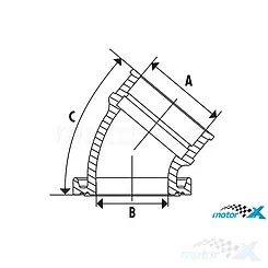 Króciec ssący gaźnika Polini Evolution 360°, 30 mm przelot / 35 mm mocowanie, Minarelli horizontal