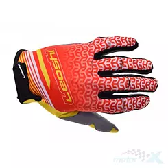 Rękawice motocyklowe, krótkie, czerwono-szare, Leoshi L0926