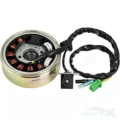 Stator iskrownik, stojan alternatora, z magnetem 11 cewek, 4 piny żeńskie, 6 przewodów 150cc 152QMI/157QMJ (GY6 125-150) 4T