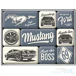 Magnes 9 sztuk Ford Mustang Boss Nostalgic Art 83124