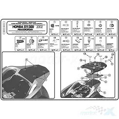 Stelaż kufra centralnego Kappa Honda ST 1300 PAN EUROPEAN z płytą monokey