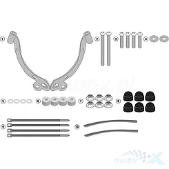 Mocowanie szyby czołowej Kappa AL8204AK, Moto Guzzi V7 III Stone Night Pack