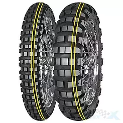 Opona motocyklowa dual Mitas 120/90-17 ENDURO TRAIL XT+ DAKAR (PODWÓJNY ŻÓŁTY PASEK) 64T M+S tył