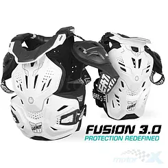Osłona klatki piersiowej z osłoną szyi Leatt Fusion Vest 3.0 biała