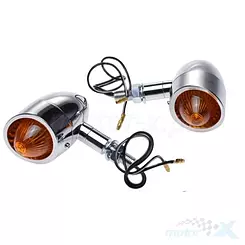 Kierunkowskazy metalowe, wysunięty klosz, WM Motor, Harley / Cruiser / Chopper