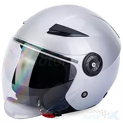 Kask otwarty z blendą, srebrny, YA623