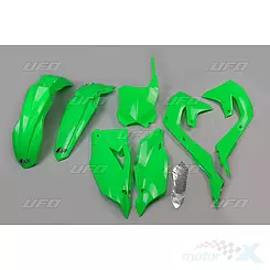Zestaw osłon nadwozia zielony fluo UFO Plast Kawasaki KXF 250 / 450 